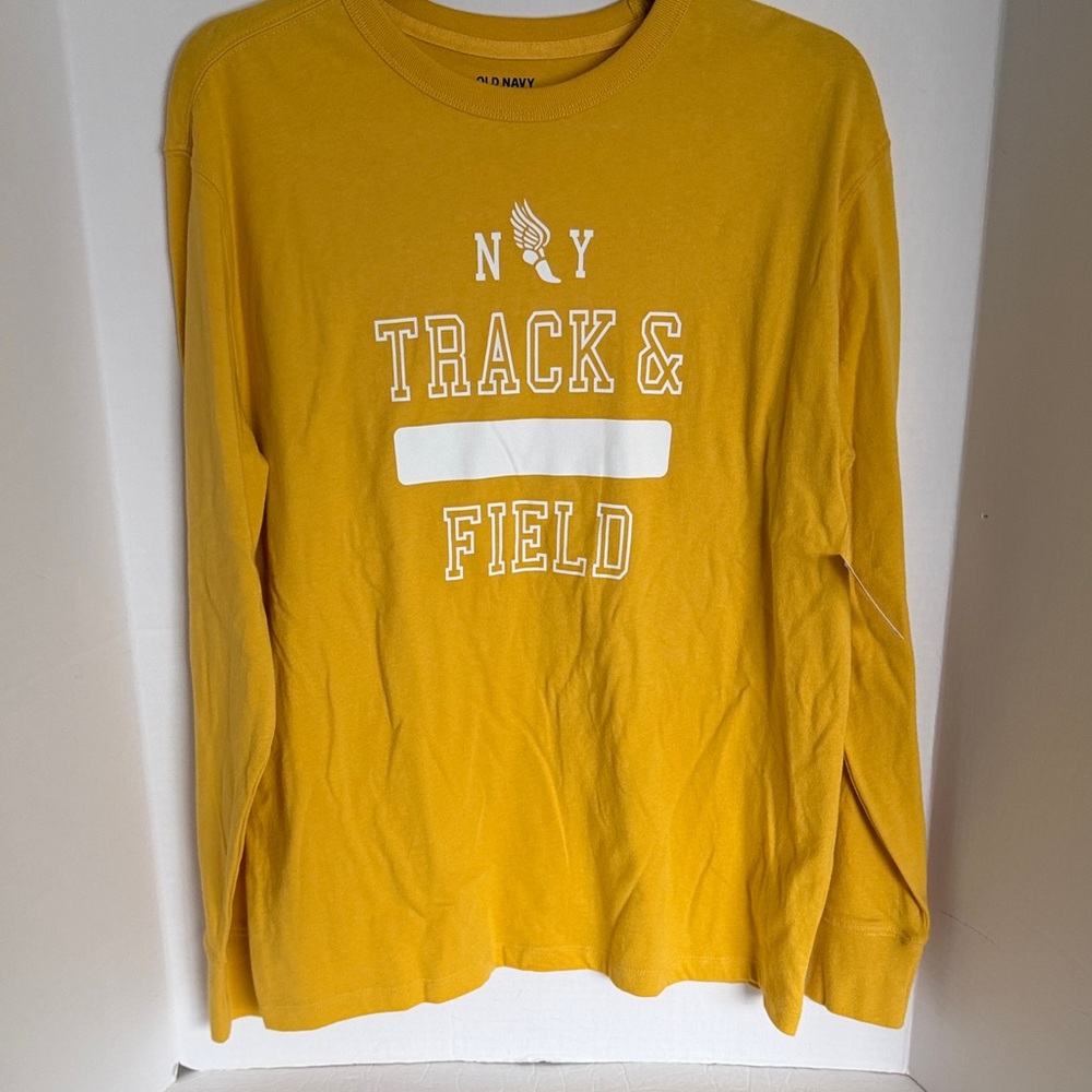 Old Navy Yellow Long Sleeve Track & Field Shirt NWT men’s size Small